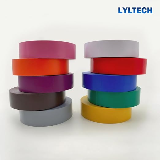 LYLTECH Matte Rainbow Electrical Tape 10 Colors 3/4in x 60ft Waterproof | Matte colored PVC tape, strong adhesive durable easy wrap for electrical wire insulation & repair