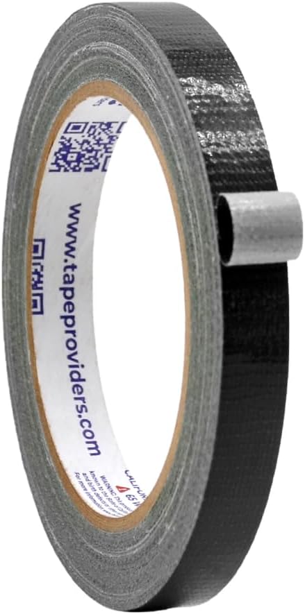 WOD DTC10 Advanced Strength Industrial Grade Black Duct Tape, 1/2 inch x 60 ft. Waterproof, UV Resistant For Crafts & Home Improvement