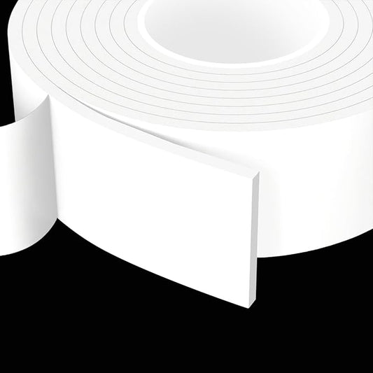 16.4 Feet Foam Weather Stripping Tape,2 Inch W x 1/4 Inch T,High Density Insulation Tape,Self-Adhesive Seal Strip for Doors & Windows-Draft Blocker,Soundproofing,Waterproof,White
