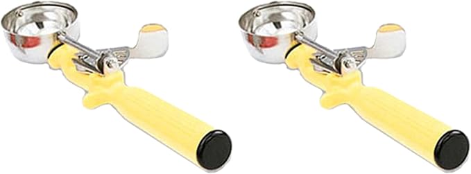 Vollrath 1-5/8 oz Stainless Steel Disher - Size 20,Yellow (Pack of 2)