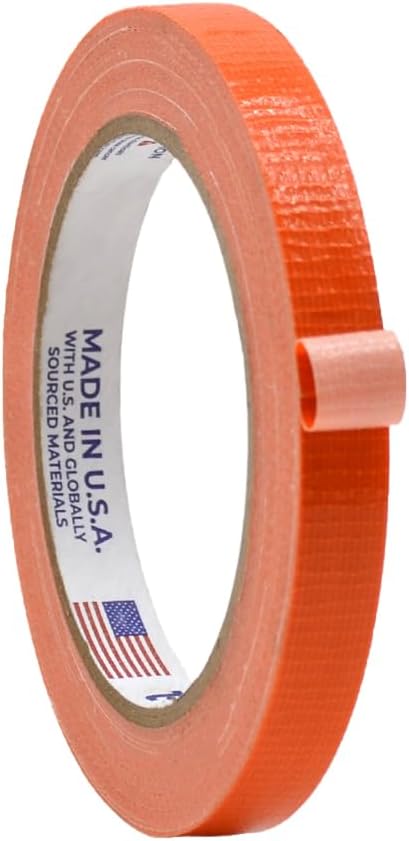 WOD DTC10 Advanced Strength Industrial Grade Racing Orange Duct Tape, 1/2 inch x 60 ft. Waterproof, UV Resistant For Crafts & Home Improvement