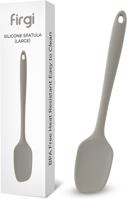 Platinum Silicone Spatula – BPA Free Silicone Spatula for Cooking – Heat Resistant Cooking Utensils for Non Stick Pans – One-Piece Spoonula for Baking, Mixing & More – Kitchen Scraper 11.4” Gray