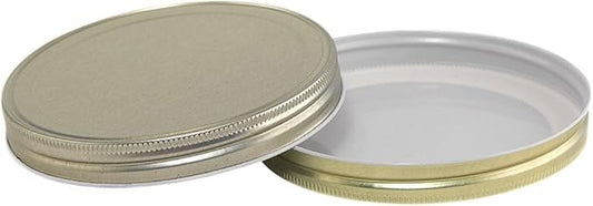 North Mountain Supply 1/2 Gallon Glass Wide-Mouth 110 CT Fermentation/Canning Jar With Gold Metal Lid