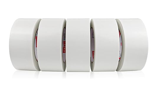 JIALAI HOME 5-Pack White Duct Tape, 2 inches x 30 Yards, 8.27 mil Thickness, Heavy Duty, Strong, Flexible, No Residue, All-Weather and Tear by Hand - for Patch, Protect and Temporary Repairs