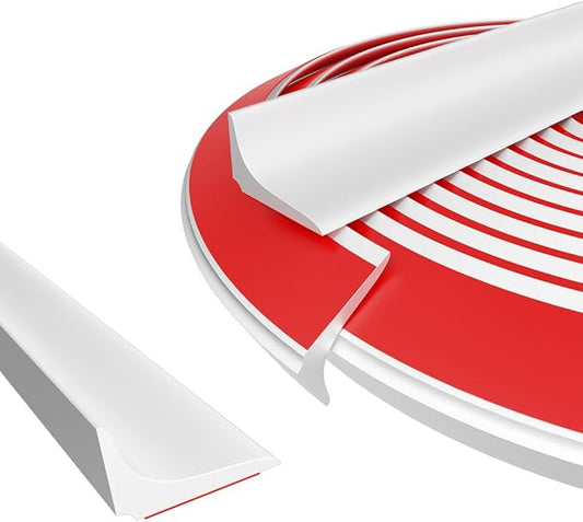 Water Dam Silicone Waterproof Barrier Bathroom and Kitchen Water Strip Coving Edging Strip（White-2.2m）