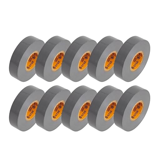 GTSE Gray Electrical Tape, 10 Rolls – Waterproof, Industrial Grade Vinyl, 3/4 in x 66ft– Strong Self-Adhesive Grey PVC Electric Tape for Wire Insulation, 7 Mil, 600V – UL/CSA Listed