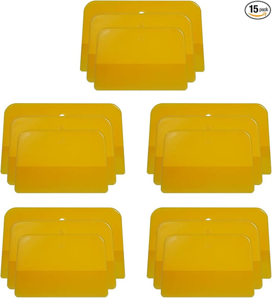 KREFINISH Body Filler Spreaders (4, 5, 6in 15Pieces) - Yellow Reusable Plastic Spreader Auto Body Spreader for Automotive Fillers, Putties, Glazes, Caulks and Paint