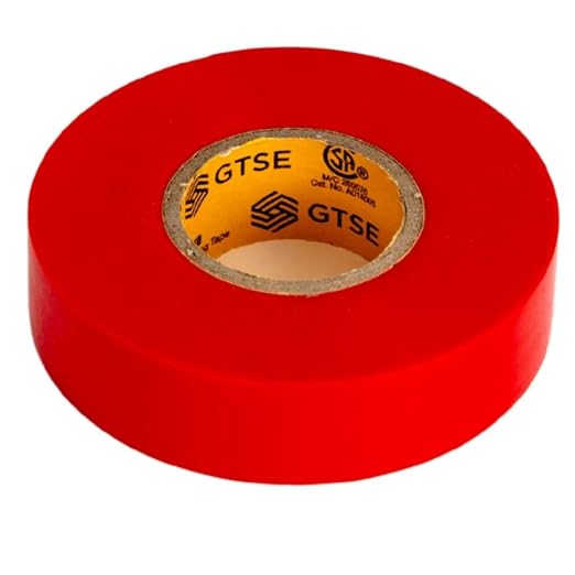 GTSE Red Electrical Tape, 10 Rolls – Waterproof, Industrial Grade Vinyl, 3/4 in x 66ft– Strong Self-Adhesive PVC Electric Tape for Wire Insulation, 7 Mil, 600V – UL/CSA Listed