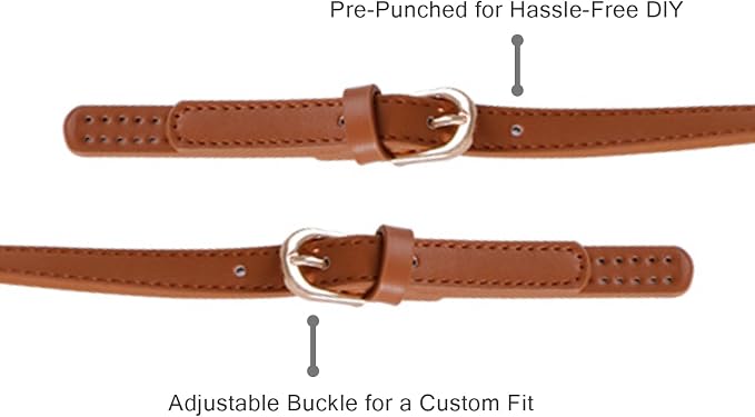 XIMEO 2 Pack Replacement Purse Straps – Adjustable PU Leather Handles with Buckle for DIY Bag Making, Tote & Handbag Repair