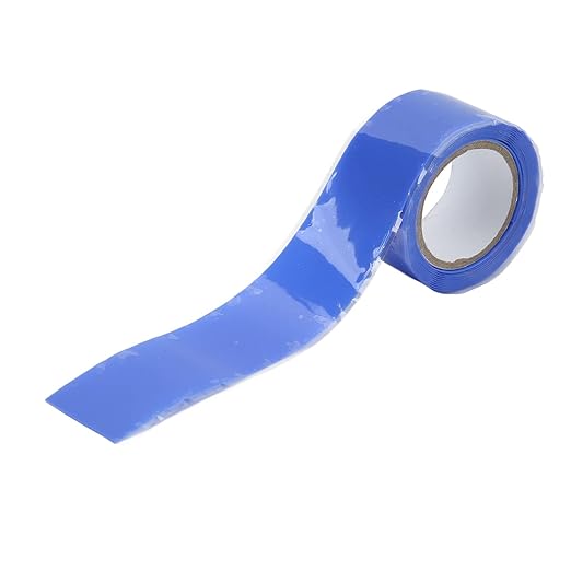 Self Fusing Silicone Tape, Waterproof Insulation Adhesive Tape, 2 Rolls 1.5m x 2.5cm - Heat, Easy Tear, Durable Pipe and Hose Repair Solution (Blue)