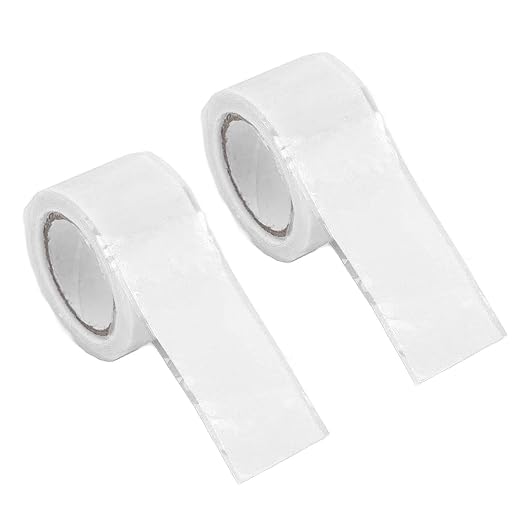 Self Fusing Silicone Tape, Waterproof Insulation Adhesive Tape, 2 Rolls 1.5m x 2.5cm - Heat, Easy Tear, Durable Pipe and Hose Repair Solution (White)