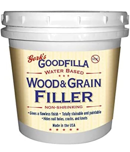 Goodfilla Mahogany,1 Quart (3.5lbs) Wood and Grain Filler, Stainable, Tintable, Sandable, Zero Waste, Non-Toxic, USA Made