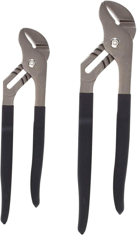 Edward Tools Groove Joint Pliers Set - 10" and 8" Tongue and Groove Joint Pliers for Plumbing and Home Repairs - Heavy-Duty Drop Forged Steel Water Pump Pliers - Non Slip Grip
