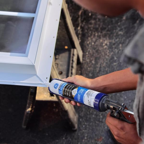 GE Supreme Silicone Window & Door Sealant, White, 10.1 fl oz Cartridge, Pack of 1