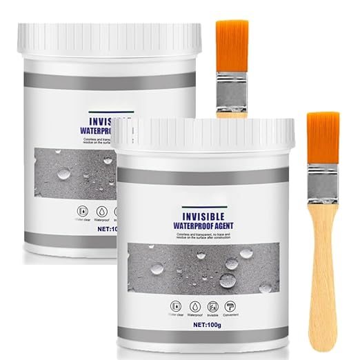 Waterproof Anti-Leakage Agent, Invisible Waterproof Agent Insulation Sealant Transparent Repairing Leak Adhesive (100 * 2Pcs)