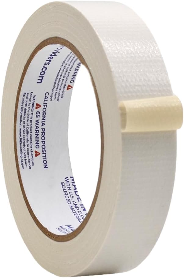 WOD DTC10 Advanced Strength Industrial Grade White Duct Tape, 1 inch x 60 ft. Waterproof, UV Resistant For Crafts & Home Improvement