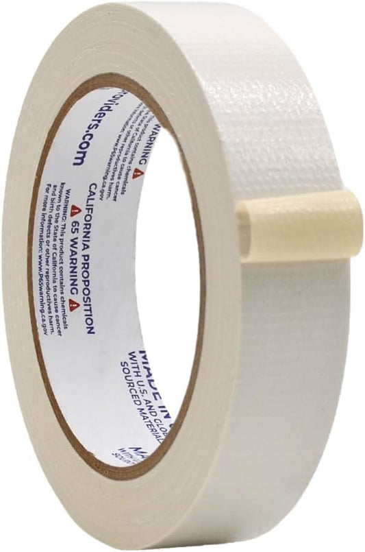 WOD DTC10 Advanced Strength Industrial Grade White Duct Tape, 1 inch x 60 ft. Waterproof, UV Resistant For Crafts & Home Improvement