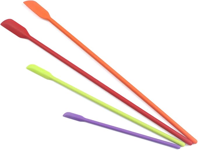 Beauty Spatula 4 PCS Makeup Spatula Mini Silicone for Cosmetics & Kitchen - 3 Sizes