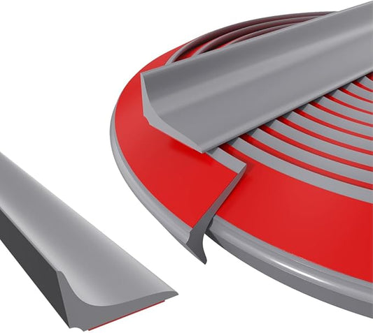 Water Dam Silicone Waterproof Barrier Bathroom and Kitchen Water Strip Coving Edging Strip（Grey-3.3m）
