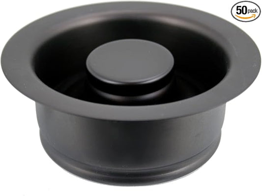 Westbrass D2089-50-62 4-1/4" Kitchen Sink Waste Disposal Drain Flange and Stopper, Matte Black (50-Pack)