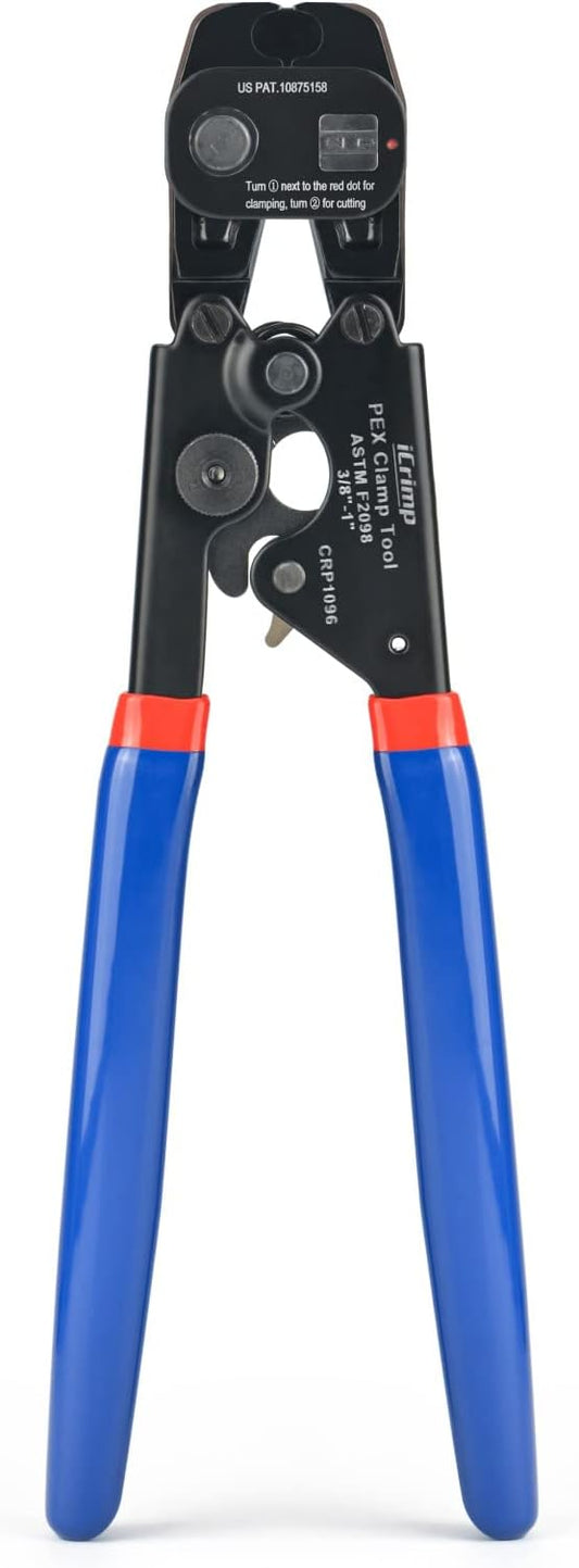 iCRIMP Ratchet PEX Cinch&Remove Tool for 3/8 to 1-inch Stainless Steel Clamps-work with ASTM F2098 and Non 2098 Single Ear Hose Clamps