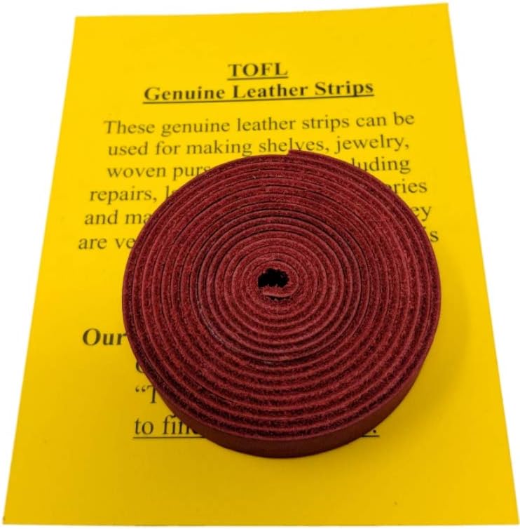 Leather Strap for Crafts & Jewelry | 72 Long × 5/8" Wide × 1/16" Thick (4-5oz) | Genuine Leather Strips for Crafts, Projects or Repairs - Red | 2-Pack