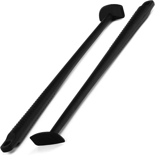 IMPRESA Silicone Blender Spatula & Jar Scraper - Extra Long Reach Blender Spatula - Under-Blade Food Processor Scraper - 14 Inch, Pack of 2, Black