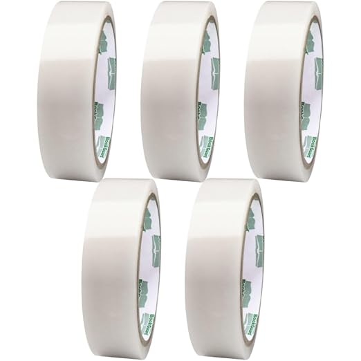 BookGuard 1.5 Inch Transparent Bookbinding Tape, Ideal for Book Repair and Library Supplies, Stretchable and Clear - 15 Yards Librarian Tape Clear - Case of 5