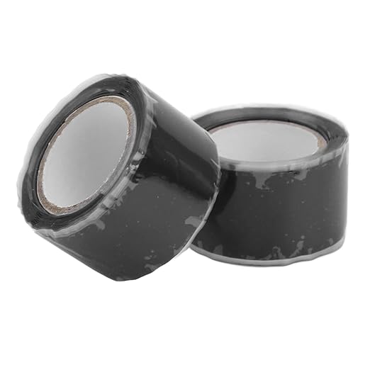 Self Fusing Silicone Tape, Waterproof Insulation Adhesive Tape, 2 Rolls 1.5m x 2.5cm - Heat, Easy Tear, Durable Pipe and Hose Repair Solution (Black)