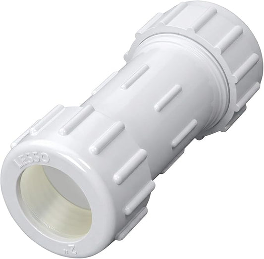 LESSO 2 Inch PVC Compression Coupling (Gasket x Gasket),Leak-Free Pipe Connector for PVC Plumbing & Irrigation
