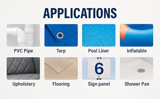 HOOK UP Vinyl Cement – Waterproof Pool Liner Repair Glue for Vinyl & PVC, Fast-Drying Flexible Contact Cement for Inflatables, Air Mattresses, Boats, Tarps, Hot Tubs & Pool Patch Repairs (1 oz)