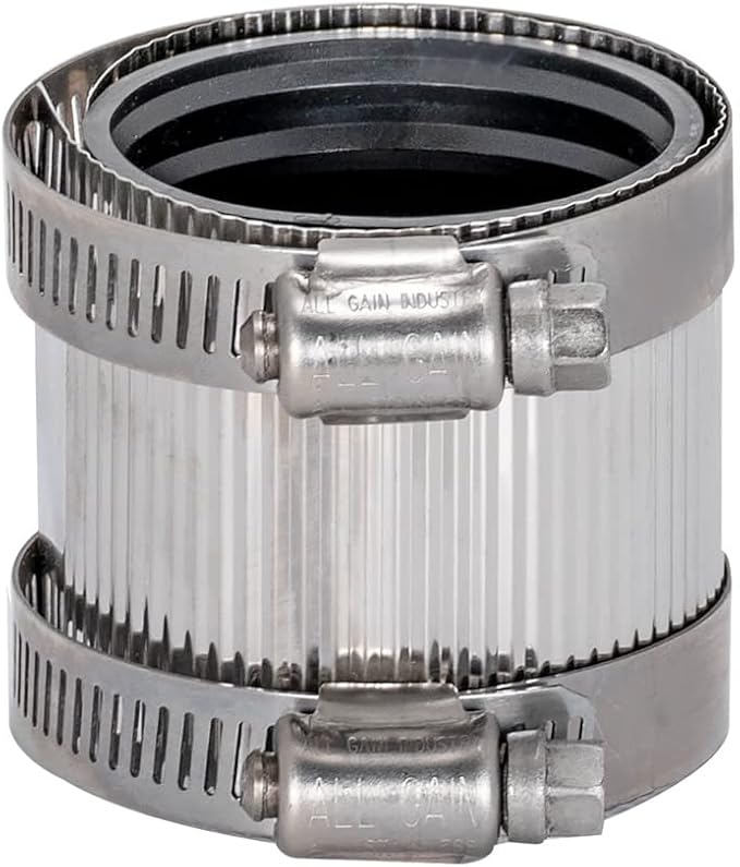 Eastman 1-1/2 Inch No-Hub Coupling with Stainless Steel Clamps, 43401