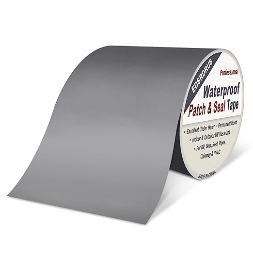 EDSRDRUS RV Roof Tape Grey 6 inch x 20 ft RV Sealant Tape, Waterproof & UV Resistant Permanent RV Repair Tape for Repairing Roofs, Pipes, Gutter, Deck Fittings