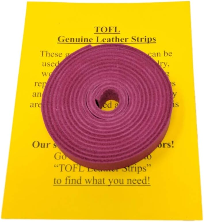 Leather Strap for Crafts & Jewelry | 72 Long × 5/8" Wide × 1/16" Thick (4-5oz) | Genuine Leather Strips for Crafts, Projects or Repairs - Pink | 3-Pack
