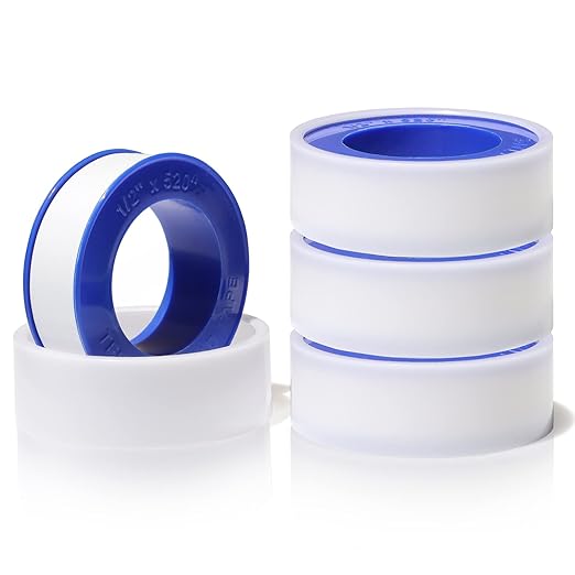 4 Rolls Teflon Tape,Plumbers Tape(1/2 Inch X 520 Inches),PTFE Tape for Sealing Tape,Plumbing Tape,Sealant Tape,Thread Seal Tape for Shower Head,Water Pipe,Prevent Leakage,Thicker