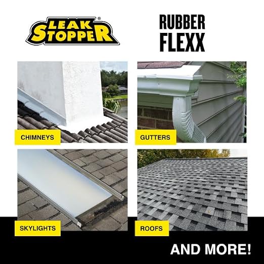 Leak Stopper Rubber Flexx – 15oz Waterproof Repair & Sealant Spray - Point & Spray to Seal Cracks, Holes, Leaks, Corrosion & More | White – 3 cans
