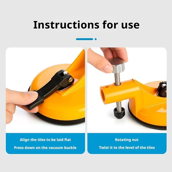 Floor Gap Fixer Tool,Laminate Flooring Tools with Enhanced Vacuum Suction Cup,Tile Countertop Installation Tool,Heavy Duty Plank Grabber for Glass Stone Slab Vinyl Flooring Gap Repair (Yellow 2pcs)