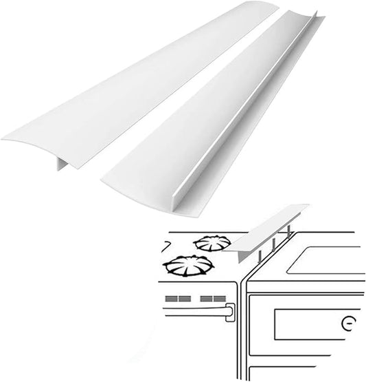 SEVCHY Silicone Stove Gap Covers (2 pack), Oven Gap Filler, Heat Resistant Stove Gap Filler, Seal Gap between Stovetop and Counter, Easy Clean (21 inch, White)