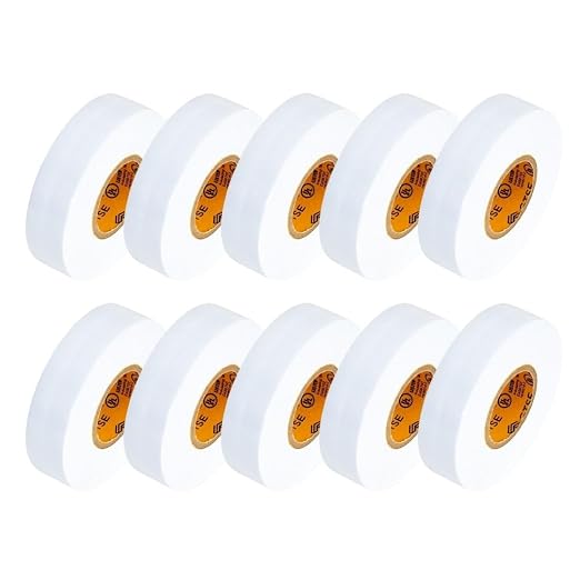 GTSE White Electrical Tape, 240 Rolls Bulk Box – Waterproof, Industrial Grade Vinyl, 3/4 in x 66ft– Strong Self-Adhesive PVC Electric Tape for Wire Insulation, 7 Mil, 600V – UL/CSA Listed