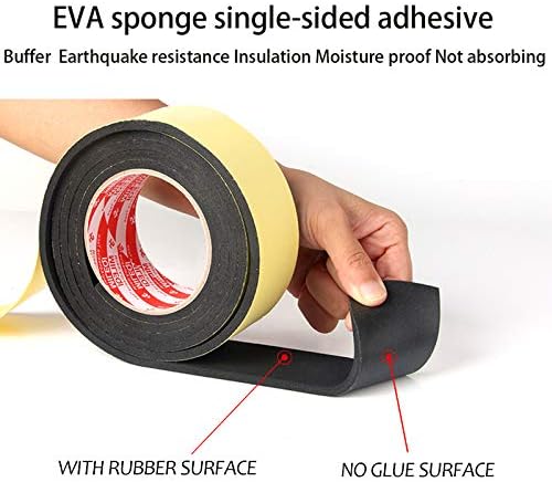 Foam Insulation Tape Adhesive High Density, Seal, Doors, Weatherstrip, Waterproof, Plumbing, HVAC, Windows, Pipes, Cooling, Air Conditioning, Weather Stripping, Craft Tape (66 Ft x 1/8" x 1")
