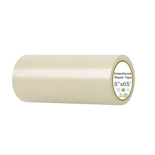 Greenhouse Repair Tape 8IN x 65FT, Greenhouse Plastic Tape Weather & UV Resistant Tent Repair Tape for Hoop House, Tarps, Outdoor Covering