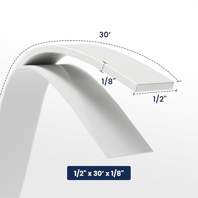 Safoner White Double Sided Butyl Seal Tape– 1/2" Widthx 30' Lengthx 1/8" Thickness– Leak-Proof and Waterproof Sealant for RV Roof Repair, Windows, Vents, and Pipes