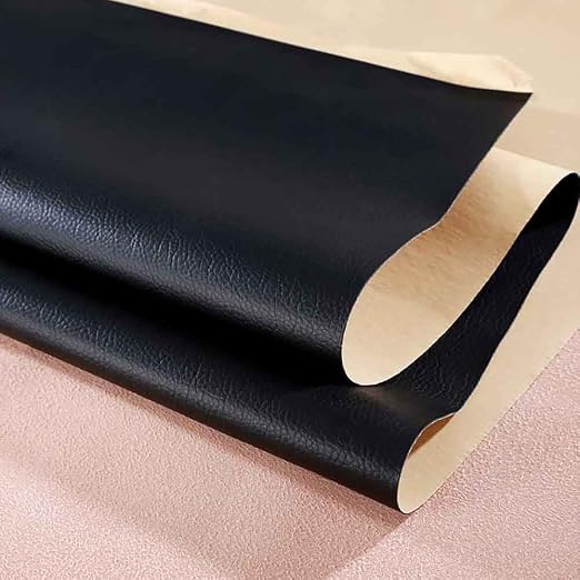 Leather Repair Patch Tape Kit, Self Adhesive Leather Repair for Furniture, Couch, Sofa, Car Seats,Office Chair,Vinyl Repair Kit (Black,19x19 inches)