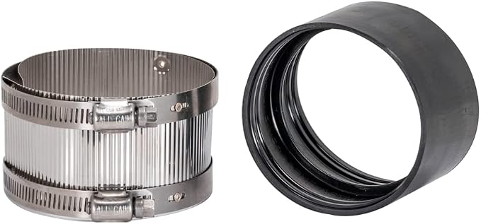 Eastman 3 Inch No-Hub Coupling with Stainless Steel Clamps, 43405