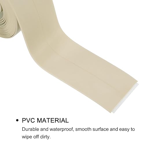 uxcell Waterproof Seal Caulk Strip Tape Self Adhesive 1.5" W x 10.5'L PVC Sealing Tape for Kitchen Bathroom Beige