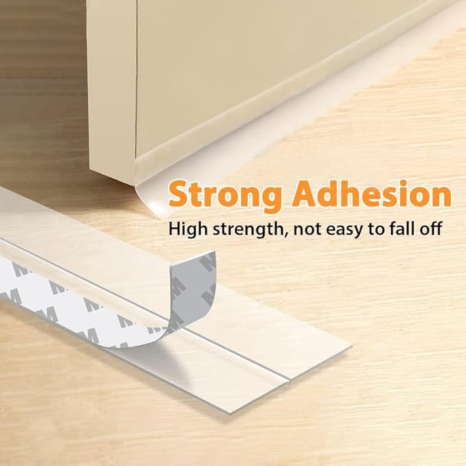 28.9 Ft Weather Stripping Door Seal Strip Tape,Silicone Door Draft Stopper,Self Adhesive Shower Door Bottom Seal, Door Insulation Strip for Door Frame Windows and Glass Gaps (Transparent, 45mm)