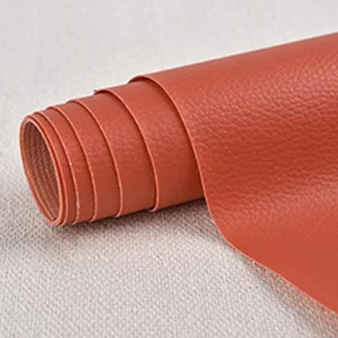 Self Adhesive Leather Repair Patch,Leather Repair Patch Tape Kit,Vinyl Repair Patches Waterproof for Couches,Furniture,Kitchen Cabinets,Car Seats (Orange,3.94"×7.87")