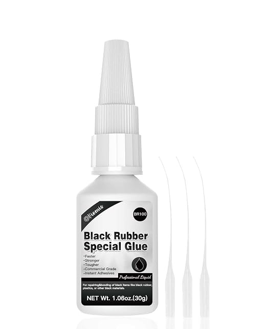 30g Black Rubber Adhesive for Tire Repair, Edge Bonding, DIY Crafts - Quick-Dry, High-Strength Patch Glue for Durable RC Tire and Super Rubber Bonding