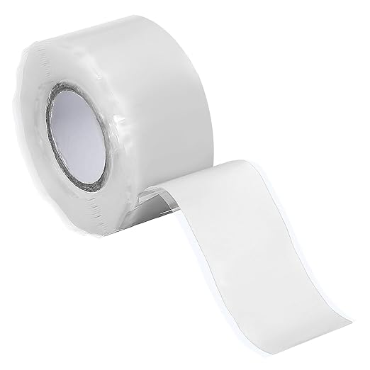 uxcell Self Fusing Silicone Tape, 1" x 10ft Waterproof Water Leak Sealing Tape for Plumbing Pipe Hose Repair Handles, White