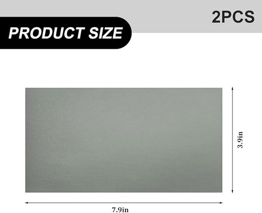 2PCS Car Leather Repair Patch Tape, 4 x 8'' Self-Adhesive Portable Vehicle Seat Vinyl Repairs Kit, Automotive Interior Furniture Restoration Set, Universal for SUV Sedan Truck (Gray)